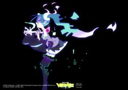 Rule 34 | 1girl, animated, aozukikawasemi, aqua hair, bare shoulders, black background, black footwear, black skirt, boots, creatures (company), detached sleeves, disappear, floating, from side, game freak, ghost miku (project voltage), grey shirt, hatsune miku, long hair, nintendo, open mouth, pokemon, project voltage, shirt, skirt, sleeveless, sleeveless shirt, solo, thigh boots, twintails, video, vocaloid, wide sleeves, yellow eyes