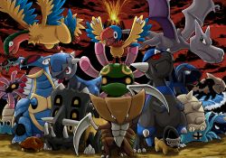 Rule 34 | aerodactyl, anorith, archen, archeops, armaldo, bastiodon, carracosta, claws, commentary request, cradily, cranidos, creatures (company), fangs, fossil, game freak, gen 1 pokemon, gen 3 pokemon, gen 4 pokemon, gen 5 pokemon, green eyes, kabuto (pokemon), kabutops, nintendo, no humans, omanyte, omastar, open mouth, pokemoa, pokemon, pokemon (creature), rampardos, red eyes, relicanth, shieldon, slit pupils, spread wings, tirtouga, volcano, water, waving, yellow eyes