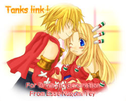 Rule 34 | 1boy, 1girl, ;(, armlet, blonde hair, blue eyes, blush, cape, closed eyes, detached sleeves, frown, gloves, hair ornament, hair stick, hetero, holding hands, kiss, legend of mana, long hair, lowres, parted bangs, pixel art, red gloves, seiken densetsu, toto, toto (lom), upper body, very long hair