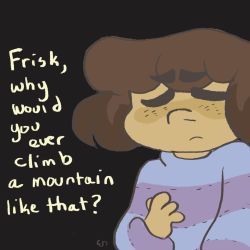 Rule 34 | = =, androgynous, brown hair, comic, dark skin, english text, frisk (undertale), gender request, highres, mushroomstairs, sad, shirt, spoilers, striped clothes, striped shirt, undertale