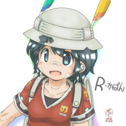 Rule 34 | 10s, android, bandaid, bandaid on face, bandaid on nose, bucket hat, commentary request, fang, gaketsu, hat, japari symbol, kaban (kemono friends), kemono friends, mechanical parts, mechanization, open mouth, solo