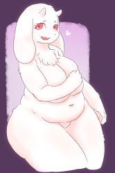 Rule 34 | 1girl, artist request, covering privates, covering breasts, cropped legs, furry, furry female, highres, no humans, nude, open mouth, red eyes, solo, toriel, undertale