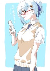 Rule 34 | 1girl, burger, glasses, hamburger-chan (hundredburger), nikujiru (nickjr), original, school uniform, solo