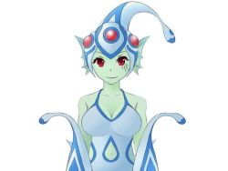 Rule 34 | 1girl, animated, blue one-piece swimsuit, clothing cutout, digimon, digimon (creature), fins, frog girl, helmet, monster girl, navel cutout, one-piece swimsuit, ranamon, smile, swimsuit, video
