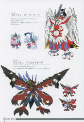 Rule 34 | absurdres, artbook, bandai, beak, bird, chronomon, chronomon destroy mode, chronomon holy mode, claws, digimon, feathers, full body, highres, official art, scan, sprite, standing, translation request, wings, yellow eyes