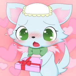 Rule 34 | artist request, character request, dog, furry, green eyes, jewelpet, open mouth, package