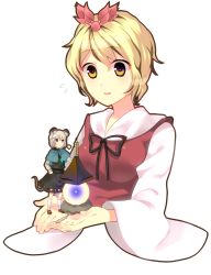 Rule 34 | 2girls, :&lt;, animal ears, bishamonten&#039;s pagoda, blonde hair, capelet, female focus, garigarigari, glowing, grey hair, hair ornament, hand on own hip, highres, hip focus, jewelry, mini person, minigirl, mouse ears, mouse tail, multiple girls, nazrin, open hands, pendant, red eyes, short hair, sigh, tail, toramaru shou, touhou, transparent background, yellow eyes