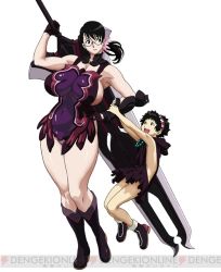 Rule 34 | 00s, 1boy, 1girl, age difference, alternate costume, armor, black hair, blue eyes, blush, boots, braid, breasts, bursting breasts, cattleya (queen&#039;s blade), cattleya (queen's blade), cleavage, curvy, elbow gloves, glasses, gloves, hairband, huge breasts, huge weapon, kaneko hiraku, large breasts, long hair, mature female, mother and son, navel, official art, panties, plump, ponytail, queen&#039;s blade, rana (queen&#039;s blade), short hair, sideboob, smile, sword, text focus, thick thighs, thighs, underwear, weapon, weapon merchant cattleya