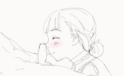 Rule 34 | animated, animated gif, annette fantine dominic, fire emblem, fire emblem: three houses, monochrome, nintendo, penis, penis awe, penis on face, small penis, smile, uncensored