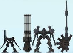 Rule 34 | 03-aaliyah, aretha, armored core, armored core: for answer, armored core 4, comparison, from software, gatling gun, gun, mecha, plasma cannon, robot, rotary cannon, weapon