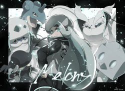 Rule 34 | 1girl, aqua eyes, artist name, character name, closed mouth, coat, commentary request, creatures (company), eiscue, eyelashes, frosmoth, fur hat, galarian darmanitan, galarian form, game freak, gen 1 pokemon, gen 8 pokemon, gym leader, hand on own hip, hat, highres, lapras, long hair, long sleeves, looking at viewer, looking back, mature female, melony (pokemon), mr. rime, multicolored hair, nintendo, odd (hin yari), pokemon, pokemon (creature), pokemon swsh, smile, streaked hair, watermark