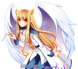 Rule 34 | 00s, 1girl, angel wings, animal ears, bent over, brown hair, dog ears, dungeon and fighter, female focus, jacket, pants, shoulder pads, solo, standing, sword, weapon, white background, wings