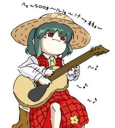 Rule 34 | 1girl, female focus, green hair, guitar, hat, instrument, kazami yuuka, solo, straw hat, touhou, yukkuri shiteitte ne