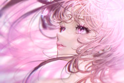 Rule 34 | 1girl, absurdres, cherry blossoms, floating hair, heart, heart-shaped pupils, highres, looking up, onene, original, petals, pink eyes, pink hair, pink lips, pink theme, portrait, solo, symbol-shaped pupils, wavy hair