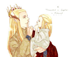 Rule 34 | 2boys, blonde hair, elf, family, father and son, king, legolas, male focus, middle earth, multiple boys, pointy ears, prince, the lord of the rings, thranduil, tolkien&#039;s legendarium, tolkien's legendarium, aged down