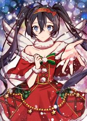 Rule 34 | 10s, 1girl, angel wings, artist name, bad id, bad twitter id, blush, bungou stray dogs, christmas, commentary request, ecru, izumi kyouka (bungou stray dogs), merry christmas, solo, twintails, wings