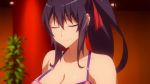 Rule 34 | 10s, 2girls, animated, anime screenshot, black hair, bouncing breasts, bra, breasts, cleavage, high school dxd, highres, himejima akeno, large breasts, long hair, multiple girls, red hair, rias gremory, underwear, undressing, video