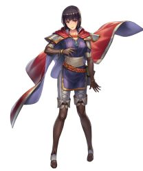 Rule 34 | 1girl, fire emblem, fire emblem: thracia 776, fire emblem heroes, full body, highres, jewelry, necklace, nintendo, official art, olwen (fire emblem), short hair, solo, standing, thighhighs, transparent background