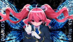 Rule 34 | 1girl, black jacket, blue neckwear, breasts, collar, detached collar, diablosis::nāga, gloves, grace (sound voltex), headset, jacket, long hair, pink eyes, pink hair, small breasts, sound voltex, sound voltex booth, sound voltex iii gravity wars, twintails, white collar, white gloves, yutahi3729