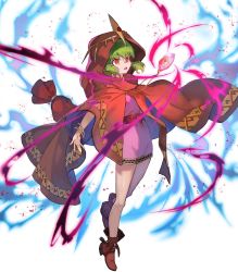 Rule 34 | cape, dress, fire emblem, fire emblem: mystery of the emblem, fire emblem heroes, full body, glowing, green hair, highres, jewelry, lack, long hair, nintendo, official art, pink dress, pointy ears, red eyes, shoes, short dress, solo, tiara, tiki (fire emblem), tiki (young) (fire emblem), transparent background