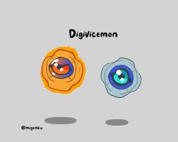 Rule 34 | blue eyes, digimoji, digimon, digimon (creature), digivice, floating, orange eyes, original, solo