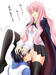 Rule 34 | 00s, 1boy, 1girl, blush, cunnilingus, closed eyes, hand on another&#039;s head, hetero, hiraga saito, louise francoise le blanc de la valliere, no panties, oral, pink hair, pussy, pussy juice, standing, standing cunnilingus, sweat, thighhighs, translation request, uncensored, yumeno naka, zero no tsukaima, zettai ryouiki