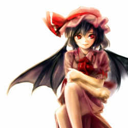 Rule 34 | 1girl, female focus, light smile, lucia (artist), remilia scarlet, simple background, solo, touhou, white background
