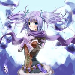 Rule 34 | blue eyes, blue hair, corset, dance princess of the ice barrier, duel monster, hair ornament, scarf, short twintails, twintails, weapon, yu-gi-oh!