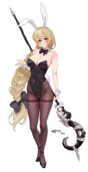 Rule 34 | 1girl, absurdres, animal ears, arm at side, bad id, bad pixiv id, bare shoulders, black bow, black bowtie, black footwear, black leotard, black pantyhose, bow, bowtie, breasts, closed mouth, commentary, commentary request, covered navel, detached collar, fake animal ears, full body, green eyes, hair between eyes, hair bow, hand up, highleg, highleg leotard, highres, holding, holding staff, korean commentary, leotard, long hair, medium breasts, original, pantyhose, playboy bunny, rabbit ears, rabbit tail, secretbusiness, simple background, solo, staff, standing, strapless, strapless leotard, tail, very long hair, white background, wrist cuffs