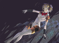 Rule 34 | 1girl, aegis (persona), android, atlus, blonde hair, blue eyes, bow, diet sence, highres, persona, persona 3, solo