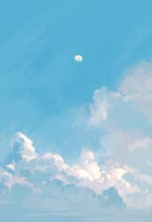 Rule 34 | agas (vpwt7475), blue sky, blue theme, cloud, commentary, day, english commentary, moon, no humans, original, outdoors, scenery, sky, sky focus