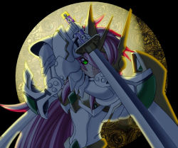 Rule 34 | 1girl, armor, banpresto, green eyes, long hair, mecha, pink hair, robot, solo, super robot, super robot wars, super robot wars original generation, super robot wars the lord of elemental, sword, valsione, valsione r, weapon