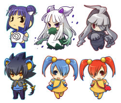 Rule 34 | &gt;:&lt;, 5girls, :&lt;, abomasnow, ahoge, androgynous, animal ears, bad id, bad pixiv id, bandages, black hair, blue eyes, blue hair, blush stickers, chibi, closed mouth, creatures (company), dress, dusclops, game freak, gen 1 pokemon, gen 3 pokemon, gen 4 pokemon, gloves, gradient hair, grey hair, hair ornament, hands in pockets, hands on own hips, hitec, jacket, looking at viewer, luxray, minun, moemon, multicolored hair, multiple girls, nintendo, open mouth, outline, personification, plusle, pokemon, pokemon tail, poliwrath, ponytail, purple eyes, red eyes, red hair, simple background, slit pupils, smile, standing, tail, thighhighs, translation request, twintails, v-shaped eyebrows, white background, white hair, yellow eyes