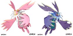 Rule 34 | cherubimon, cherubimon (vice), cherubimon (virtue), claws, dark persona, digimon, dual persona, highres, holy ring, simple background, white background, yellow eyes