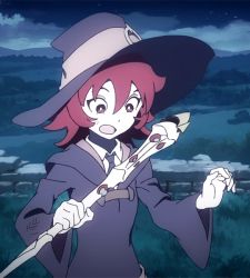 Rule 34 | 10s, 1girl, animated, character request, little witch academia, red eyes, red hair, solo, tagme, witch