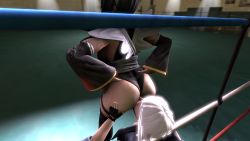 Rule 34 | 3d, angel (kof), ass, face in ass, highres, iroha (samurai spirits), sitting, sitting on face, sitting on person, smother, wrestling