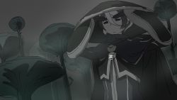 Rule 34 | 1girl, black cape, black eyes, black hair, black jacket, cape, closed mouth, commentary request, gauntlets, hair between eyes, hands up, hat, jacket, jitome, long sleeves, looking at viewer, made in abyss, multicolored hair, ozen, servomotorr, short hair, solo, standing, two-tone hair, whistle