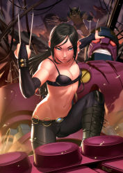 Rule 34 | 10s, 1boy, 1girl, animification, battle, black hair, blue eyes, boots, breasts, bridal gauntlets, claws, cleavage, dcwj, highres, lips, long hair, marvel, mecha, muscular, navel, robot, sentinel (x-men), small breasts, when you see it, wolverine (x-men), x-23, x-men