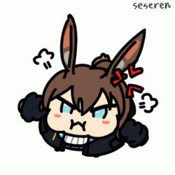 Rule 34 | 1girl, anger vein, angry, animated, animated gif, fuming, lowres, pout, rabbit ears, seseren