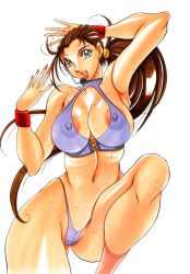 Rule 34 | azuki kurenai, breasts, brown hair, highres, huge breasts, idol, large breasts, long hair, microphone