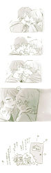 Rule 34 | 2boys, 2girls, 5koma, absurdres, blush, closed eyes, closed mouth, comic, commentary request, greyscale, hair between eyes, hand grab, hand on another&#039;s face, hand on another&#039;s shoulder, heart, highres, hood, hood down, hooded jacket, jacket, kiss, kissing cheek, long hair, mokux (mo ku), monochrome, multiple boys, multiple girls, one eye closed, open mouth, project sekai, shirt, short hair, spoken heart, translation request, wavy hair, wonderlands x showtime (project sekai), yaoi