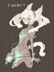 Rule 34 | brown eyes, cat, furry, idkuroi, tagme, twintails, weapon, white hair