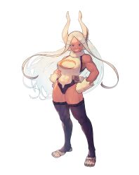 Rule 34 | 1girl, :d, absurdres, animal ears, bare shoulders, boku no hero academia, breasts, chagallkun, commentary request, covered abs, crescent print, dark-skinned female, dark skin, full body, gloves, hands on own hips, highleg, highleg leotard, highres, large breasts, leotard, long eyelashes, long hair, looking at viewer, mirko, muscular, muscular female, open mouth, parted bangs, purple thighhighs, rabbit ears, rabbit girl, rabbit tail, red eyes, revision, sleeveless turtleneck leotard, smile, solo, tail, taut leotard, teeth, thighhighs, thighs, very long hair, white background, white gloves, white hair, white leotard