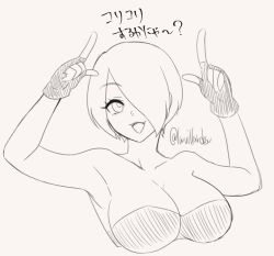 Rule 34 | 1girl, angel (kof), breasts, cleavage, large breasts, monochrome, short hair, snk, tagme, the king of fighters