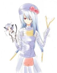 Rule 34 | .hack//, .hack//g.u., 00s, 1boy, animal ears, bandai, blue hair, cat ears, cat tail, cyber connect 2, endrance, flower, hack, haseo, male focus, rose, simple background, solo, tail, white hair
