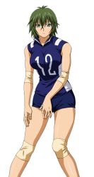 Rule 34 | 1girl, green hair, ikkitousen, kyocho chuukou, sportswear, tagme, volleyball uniform