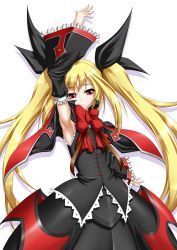 Rule 34 | 1girl, arc system works, armpits, blazblue, blonde hair, detached sleeves, gothic lolita, lolita fashion, long hair, rachel alucard, red eyes, roura, solo, twintails, vampire, very long hair
