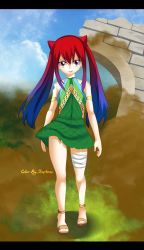 Rule 34 | 1girl, absurdres, blue hair, child, fairy tail, highres, irene belserion, mashima hiro, multicolored hair, possessed, possession, red hair, sharknex, spoilers, wendy marvell