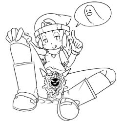 Rule 34 | 1girl, :q, beanie, bloggerman, boots, censored, cloyster, creatures (company), cum, dawn (pokemon), diglett, game freak, gen 1 pokemon, greyscale, hat, lineart, looking at viewer, lowres, monochrome, nintendo, novelty censor, phallic symbol, pokemon, pokemon (creature), scarf, sexually suggestive, simple background, sitting, spread legs, suggestive fluid, tongue, tongue out, white background, yonic symbol