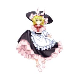 Rule 34 | 1girl, apron, black hat, blonde hair, bow, capelet, closed mouth, clothes lift, frilled hat, frills, full body, game cg, hat, hat bow, highres, kirisame marisa, lifting own clothes, long sleeves, looking at viewer, perfect cherry blossom, rotte (1109), short hair, simple background, smile, socks, solo, third-party source, touhou, touhou lostword, waist apron, white apron, white background, white bow, white capelet, white socks, witch hat, yellow eyes